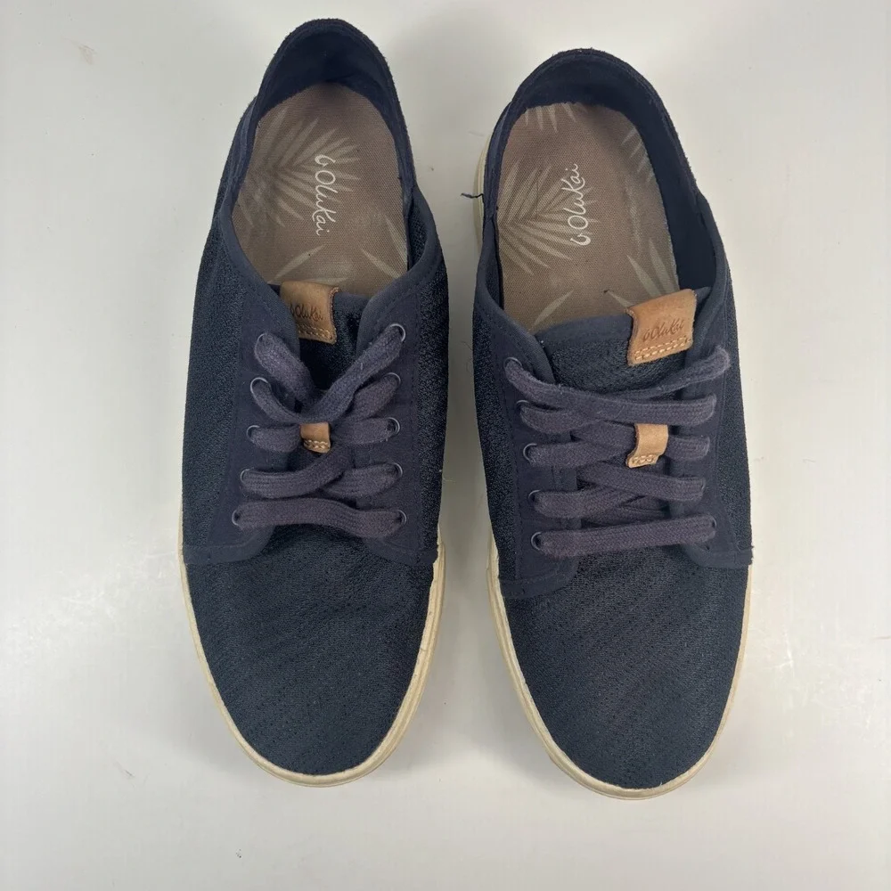 OluKai Pehuea Li Women's US 9 Trench Blue‎ Mesh Casual Slip-On Shoes 20379-DEDE